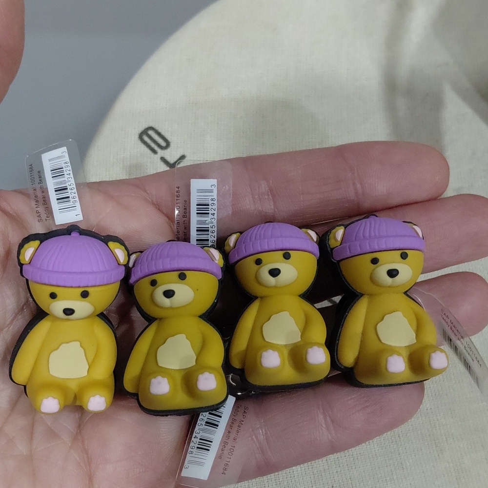 Clearance Sale CROCS Bear Jibbitz Charm in Mustard and Purple